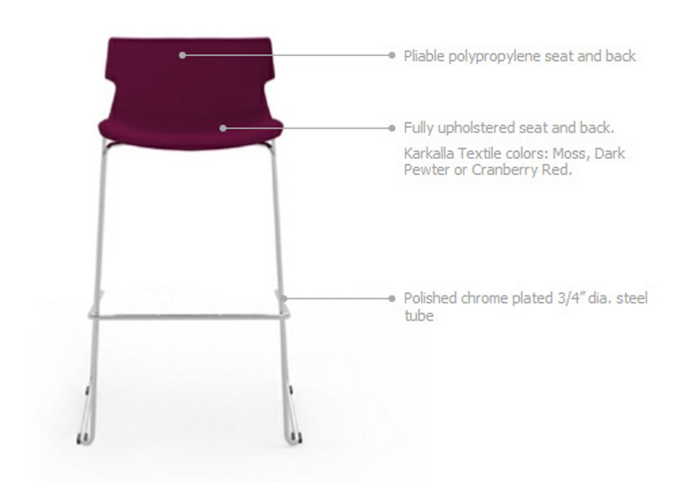 Tikal Cranberry Red Upholstered High Chair