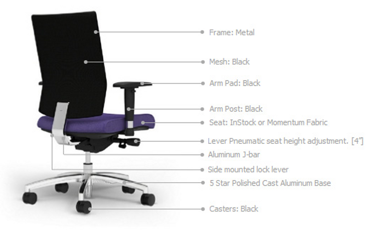 Ambarella Terra Full Back Chair with Casters