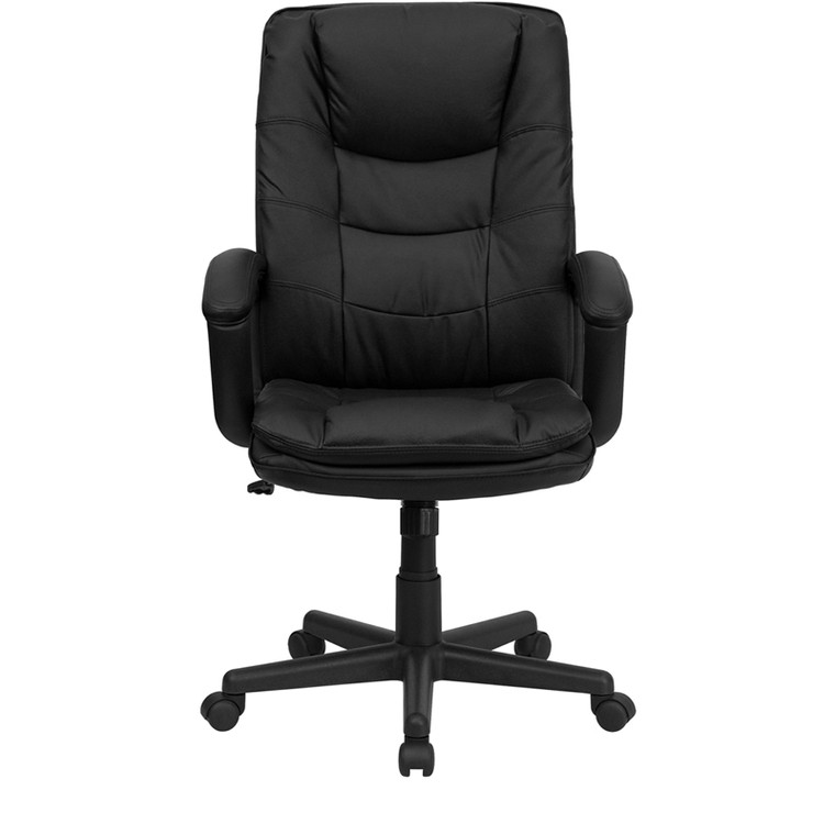 High Back Black Leather Executive Swivel Chair with Arms [DXBTi2921iBK]