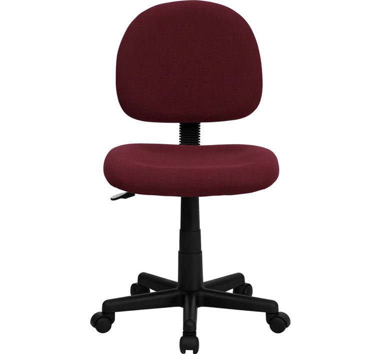 Mid-Back Burgundy Fabric Swivel Task Chair