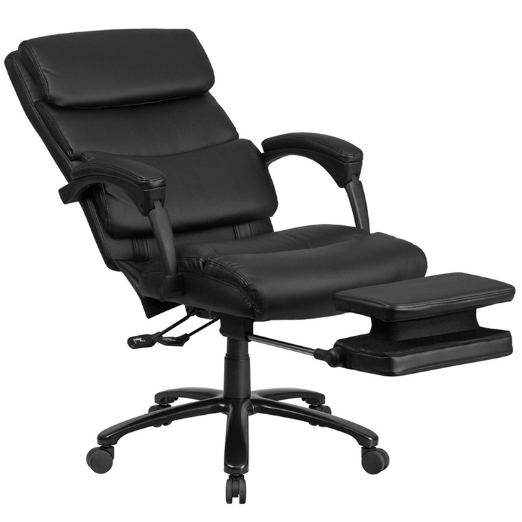 High Back Black Leather Executive Reclining Swivel Chair with Comfort Coil Seat Springs and Arms [DXBTi90519H]