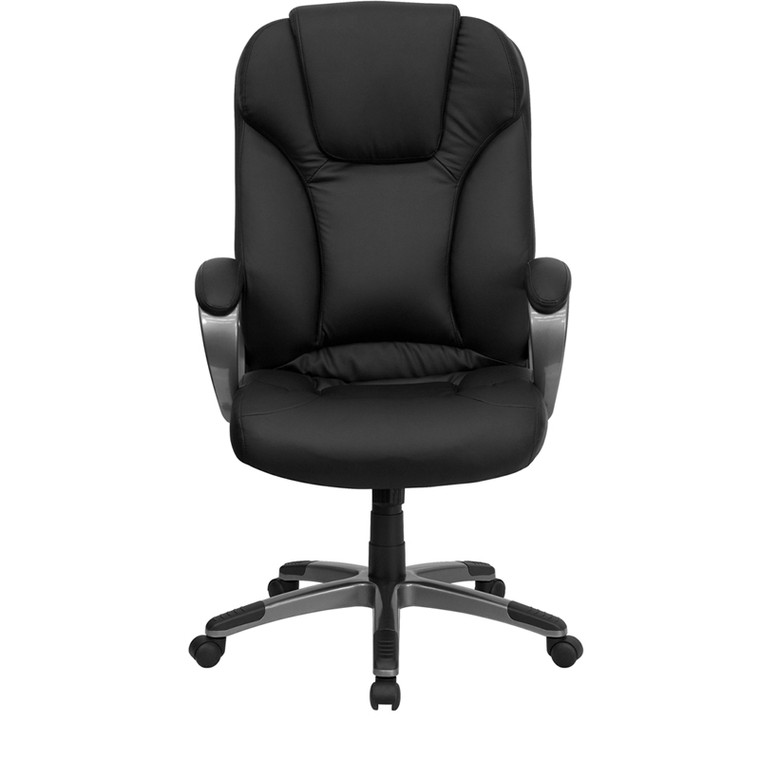 High Back Black Leather Executive Swivel Chair with Arms [DXBTi9066iBK]
