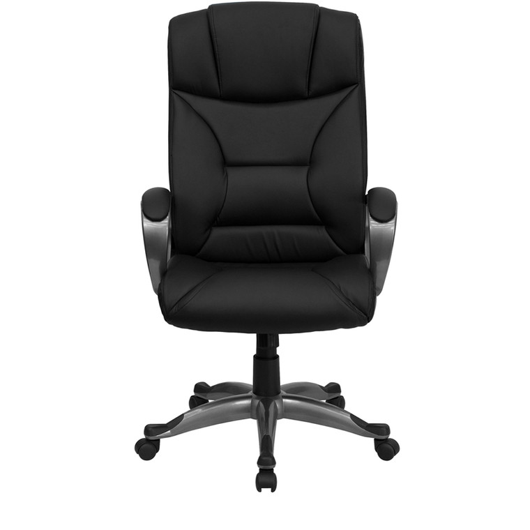 High Back Black Leather Executive Swivel Chair with Arms [DXBTi9177iBK]