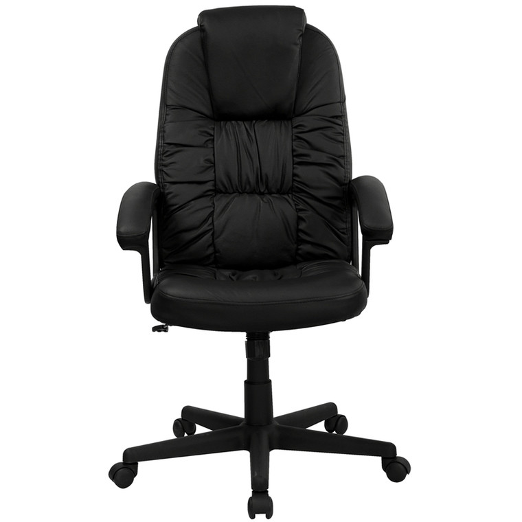 High Back Black Leather Executive Swivel Chair with Arms [DXBTi983iBK]