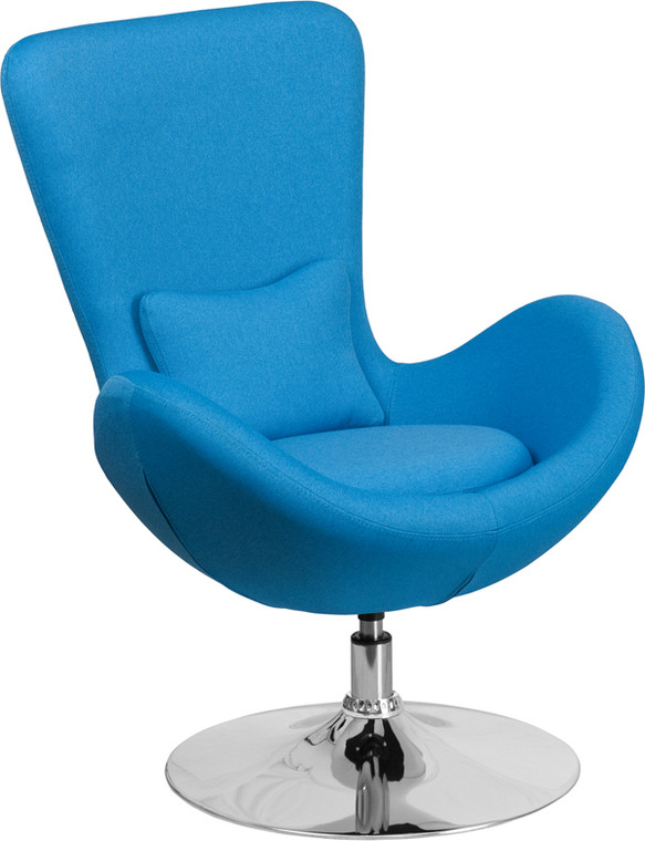 Aqua Fabric Side Reception Chair