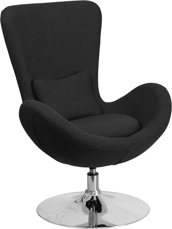 Black Fabric Side Reception Chair