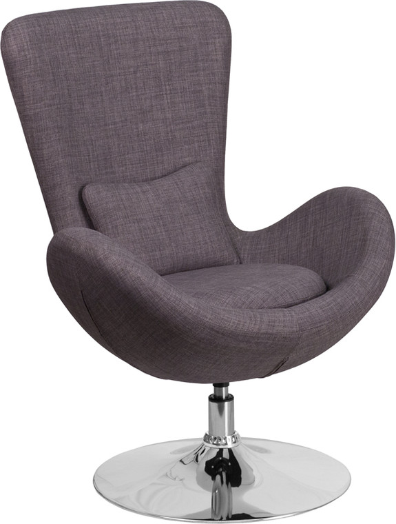 Dark Gray Fabric Side Reception Chair