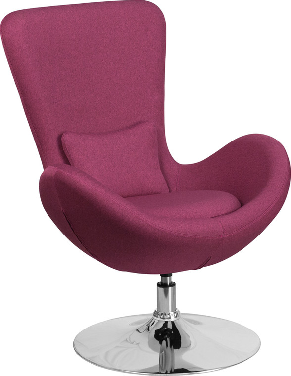 Magenta Fabric Side Reception Chair