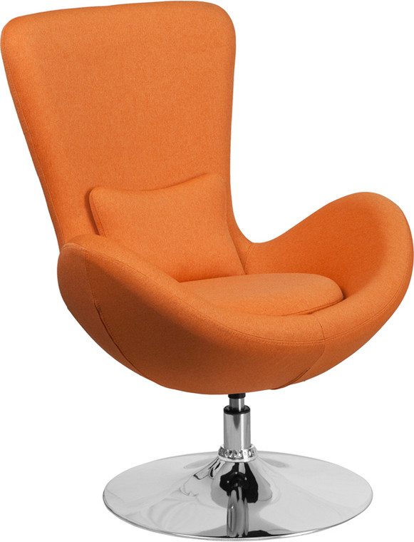 Orange Fabric Side Reception Chair