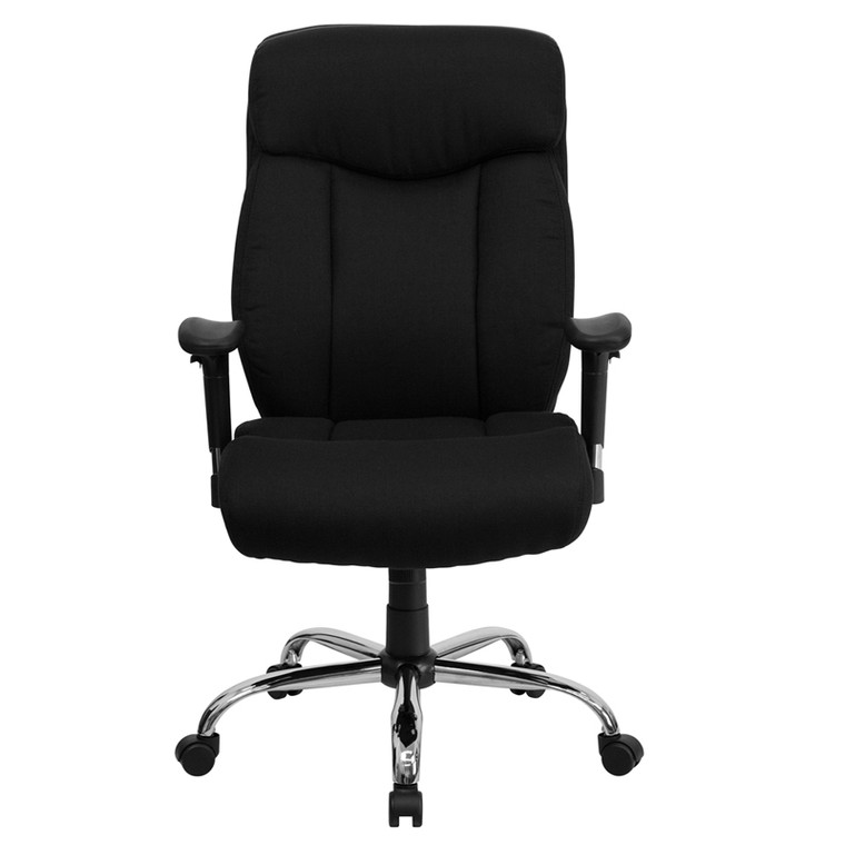 Big & Tall 400 lb. Rated Black Fabric Executive Swivel Chair with Adjustable Arms