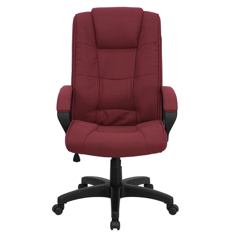 High Back Burgundy Fabric Executive Swivel Chair with Arms [DXGOi5301BiBY]