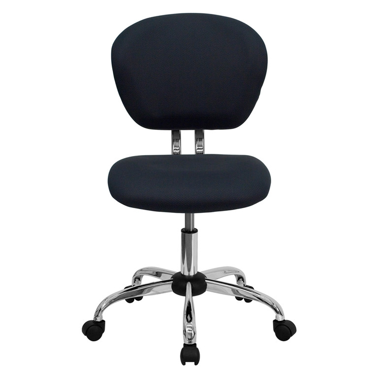 Mid-Back Gray Mesh Swivel Task Chair with Chrome Base