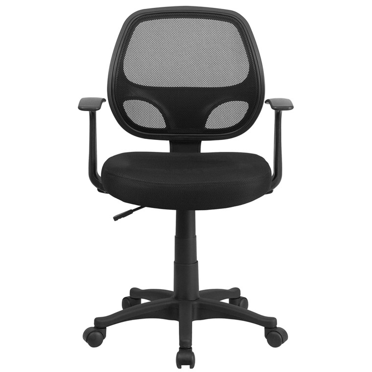 Mid-Back Black Mesh Swivel Task Chair with Arms [DXLFiWi118AiBK]