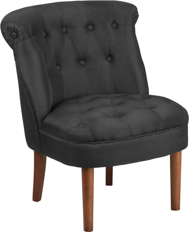 Black Fabric Tufted Chair