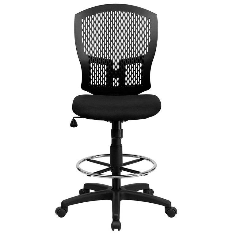 Mid-Back Designer Back Drafting Chair with Fabric Seat