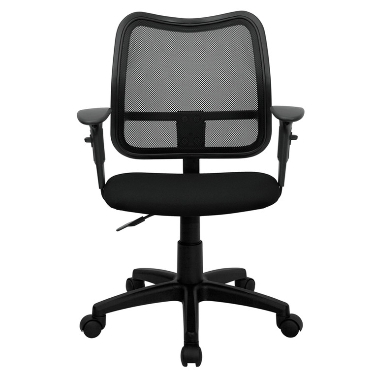 Mid-Back Black Mesh Swivel Task Chair with Adjustable Arms