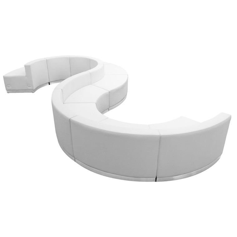 Alon Series Melrose White Leather Reception Configuration, 9 Pieces [DXZBi803i420iSETiWH]