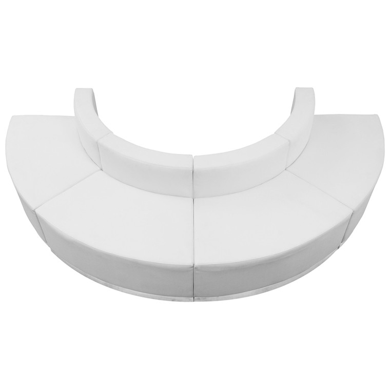 Alon Series Melrose White Leather Reception Configuration, 4 Pieces [DXZBi803i520iSETiWH]