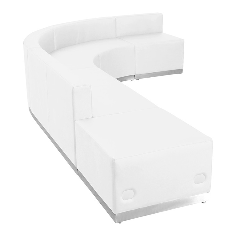 Alon Series Melrose White Leather Reception Configuration, 5 Pieces [DXZBi803i610iSETiWH]