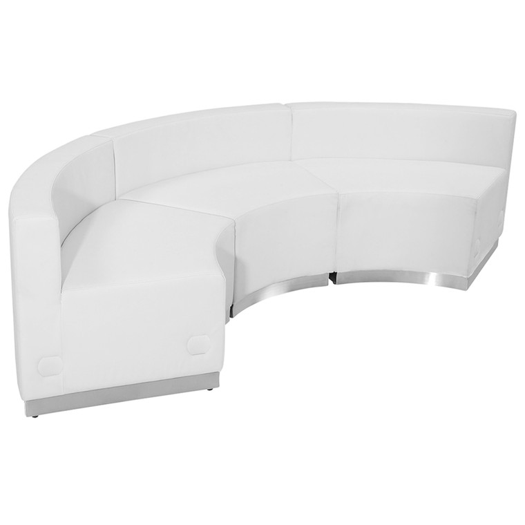 Alon Series Melrose White Leather Reception Configuration, 3 Pieces [DXZBi803i740iSETiWH]