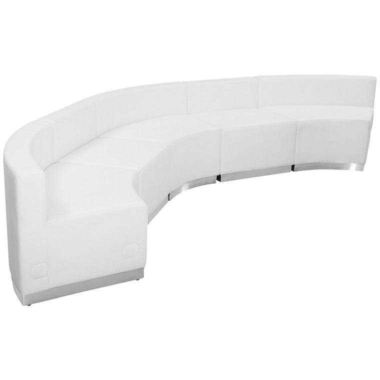 Alon Series Melrose White Leather Reception Configuration, 5 Pieces [DXZBi803i820iSETiWH]