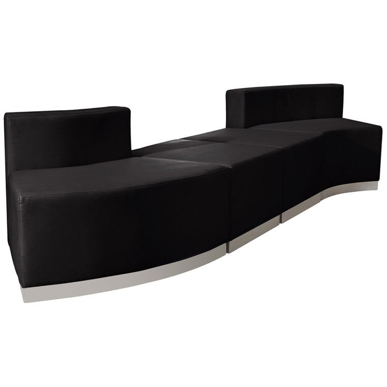 Alon Series Black Leather Reception Configuration, 4 Pieces [DXZBi803i860iSETiBK]