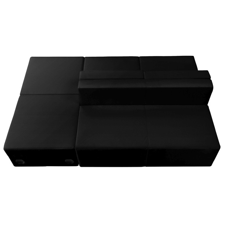 Alon Series Black Leather Reception Configuration, 4 Pieces [DXZBi803i880iSETiBK]