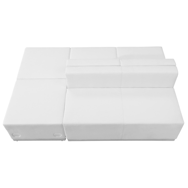 Alon Series Melrose White Leather Reception Configuration, 4 Pieces [DXZBi803i880iSETiWH]