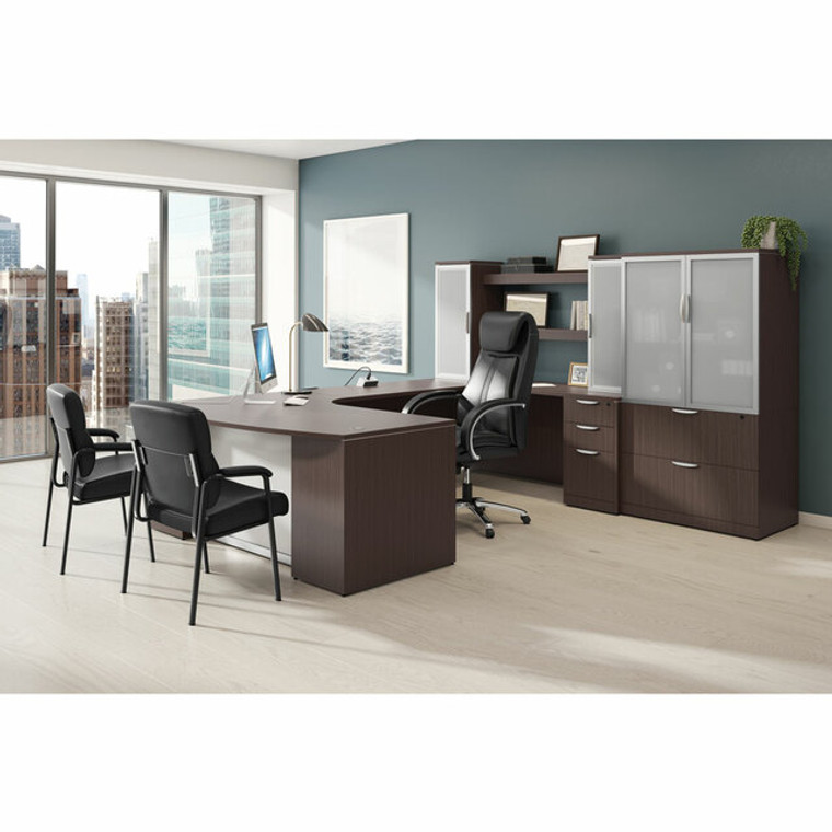 OSL-Series U-Shape Executive Desk with Open Tower Storage without Doors and Wardrobe Storage - Typical NXOS175