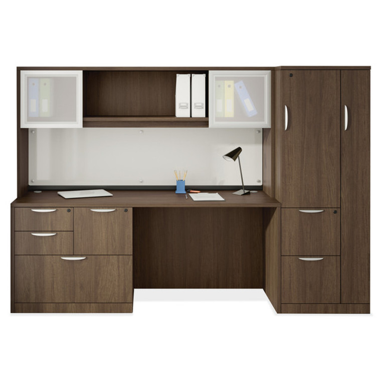 OSL-Series Executive Simple Desk Spacious Credenza Shell,  with Lateral File Cabinet and Wardrobe Storage  Typical NXOS154