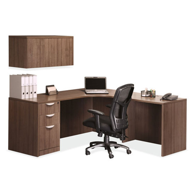 OSL-Series L-Shape Executive Desk with 3 Drawer  Full Pedestal and Wall Mounted Hutch - Typical NXOS31