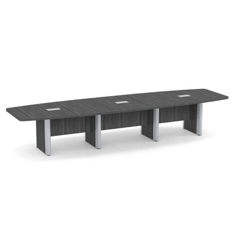 OSL-Series 14' Expandable Boat Shaped Conference Table with Elliptical Base 8 - Power and Data Grommet