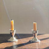 PAIR OF STERLING SILVER HURRICANE CANDLE HOLDERS
