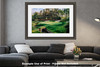 Augusta National Golf Club, Masters Tournament Hole 13 Azalea golf course oil painting 2570  Art Print available as huge matted and framed shown on the wall in living room
