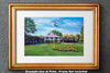 Augusta National Golf Course, Masters Tournament Clubhouse Club House golf course oil painting 2550 Art Print matted and gold framed example on the wall