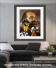Franco Harris Pittsburgh Steelers Running Back NFL Football Art Print 2510 matted and framed on wall in modern living room