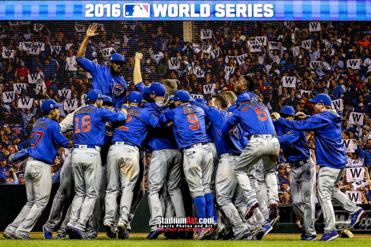 Victory At Last - Cubs 2016 World Series Champions Painting by