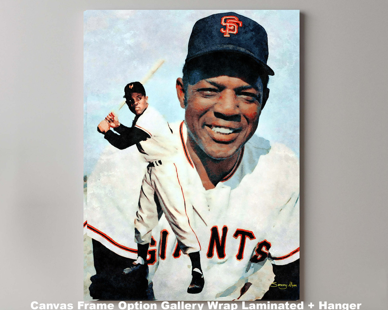AWESOME WILLIE MAYS COLOR PORTRAIT 8x10 GIANTS LEGEND