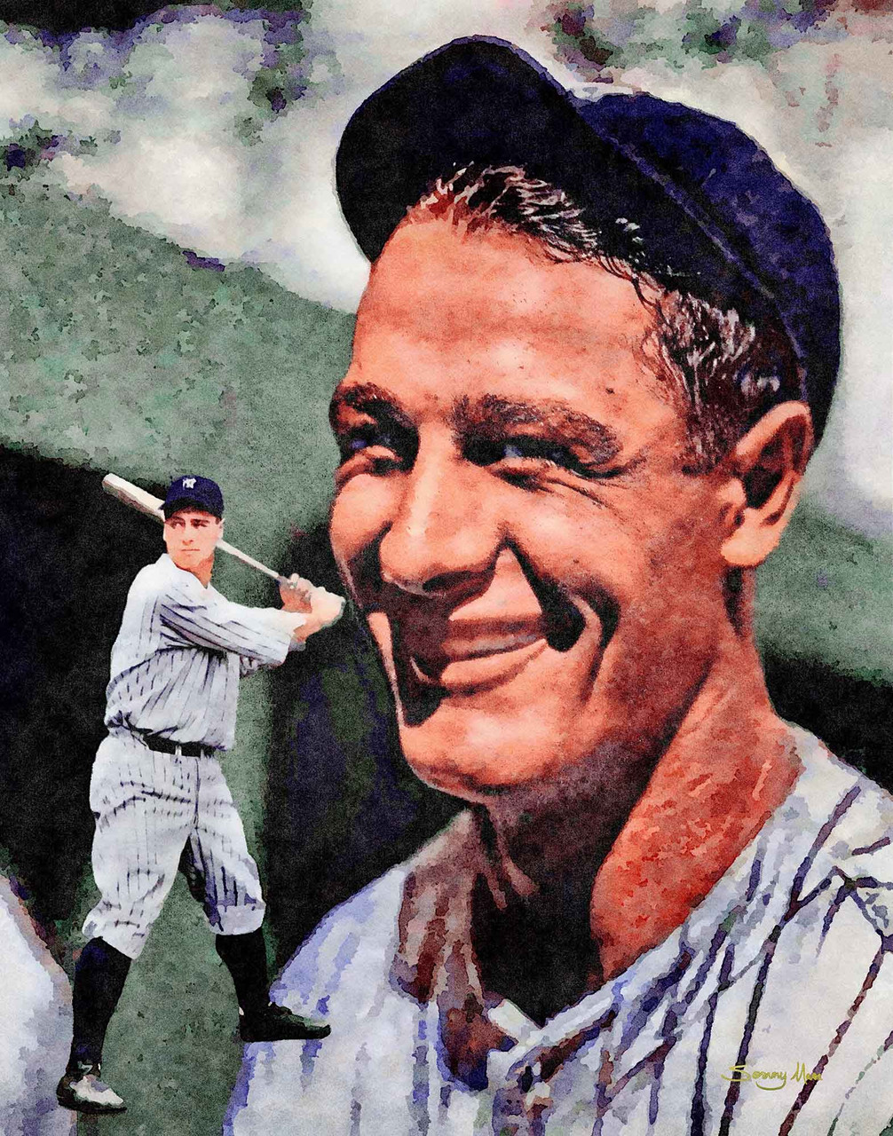 Lou Gehrig Photo 8X10 - Yankees COLORIZED #20 FREE SHIPPING