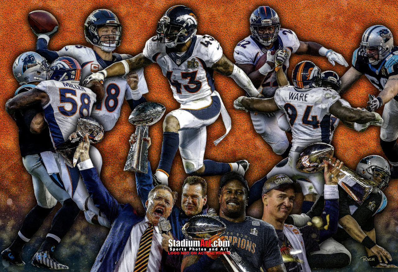 Denver Broncos Peyton Manning Super Bowl 50 Champions NFL Football 8x10 to  48x36 art prints 01