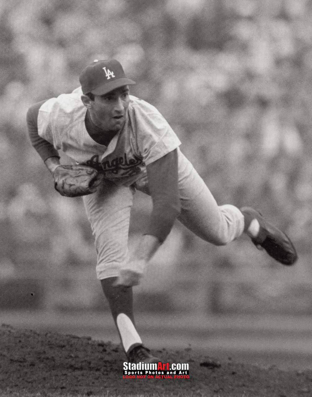 Dodgers Sandy Koufax 8x10 PhotoFile Pitching Grey Jersey Photo Un-signed