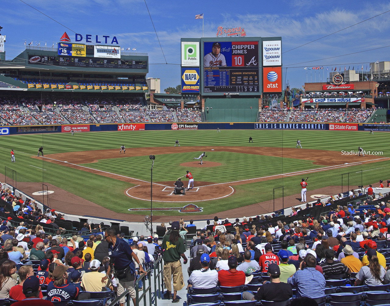 Chipper Jones Atlanta Braves Sports Poster Fan Art Wall Art 