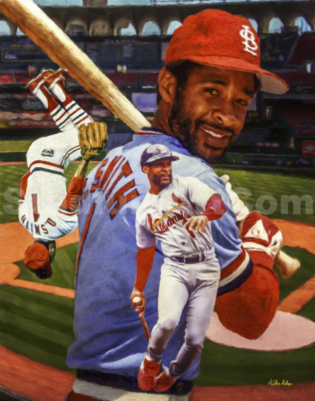 St Louis Cardinals Ozzie Smith 8x10 to 48x36 Art Print 2510