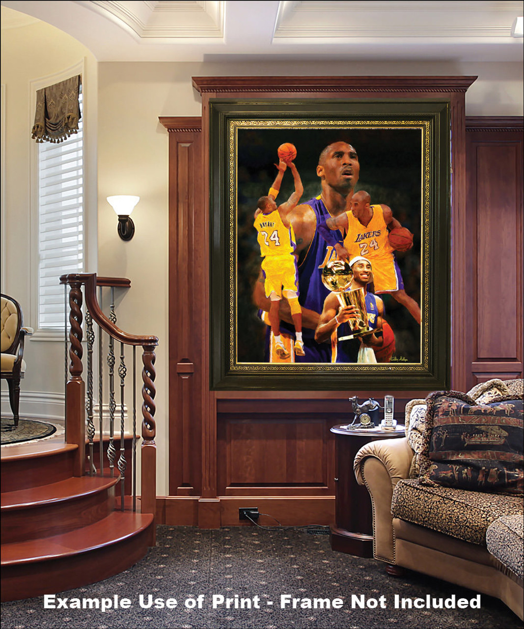 Bleachers Sports Music & Framing — Kobe Bryant Los Angeles Lakers 16x20  Photo and Commemorative Hall of Fame Plate - Framed