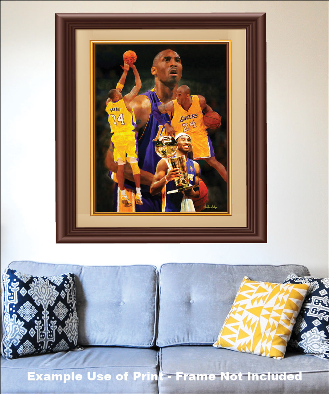 Bleachers Sports Music & Framing — Kobe Bryant Los Angeles Lakers 16x20  Photo and Commemorative Hall of Fame Plate - Framed