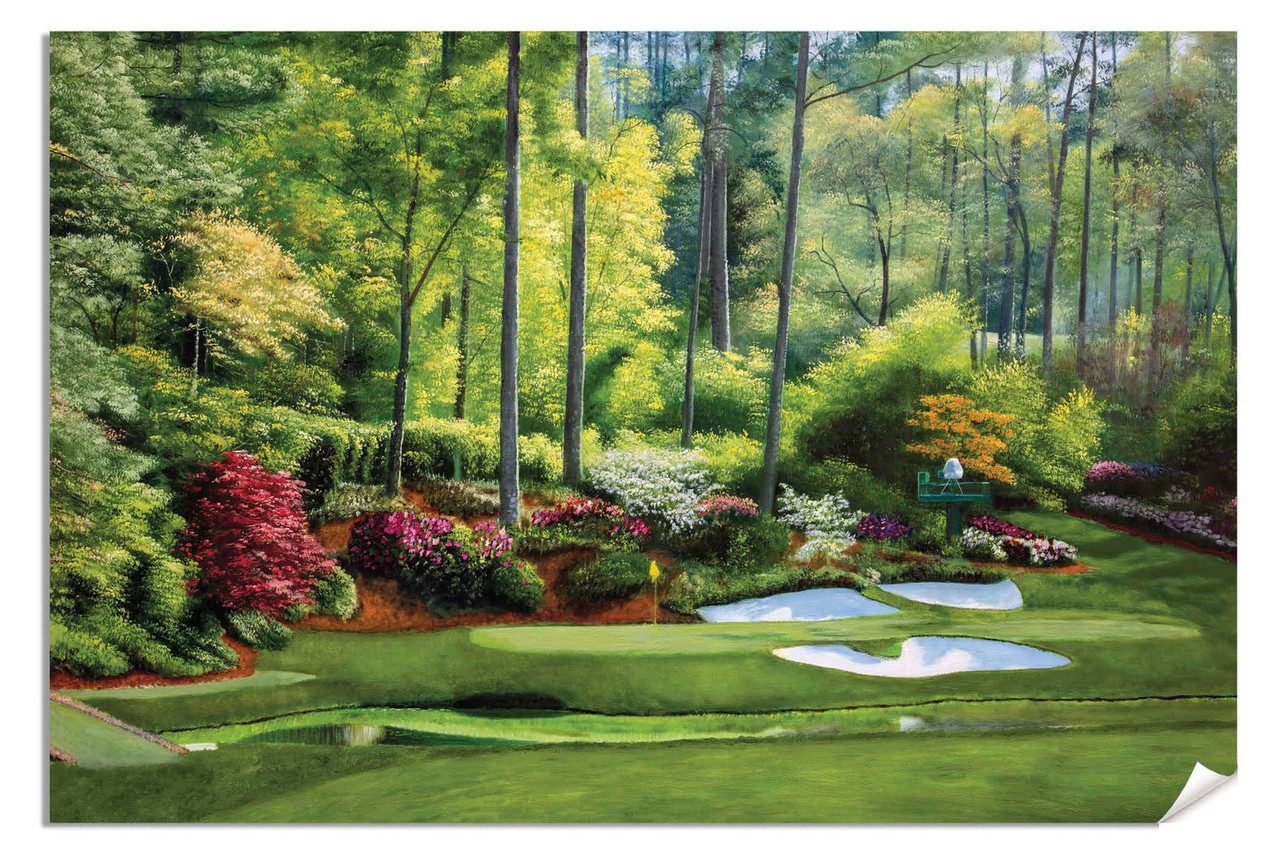 Augusta National Golf Club Hole 12 Golden Bell Masters Tournament golf  course oil painting art print 2550 8x10-40x60in