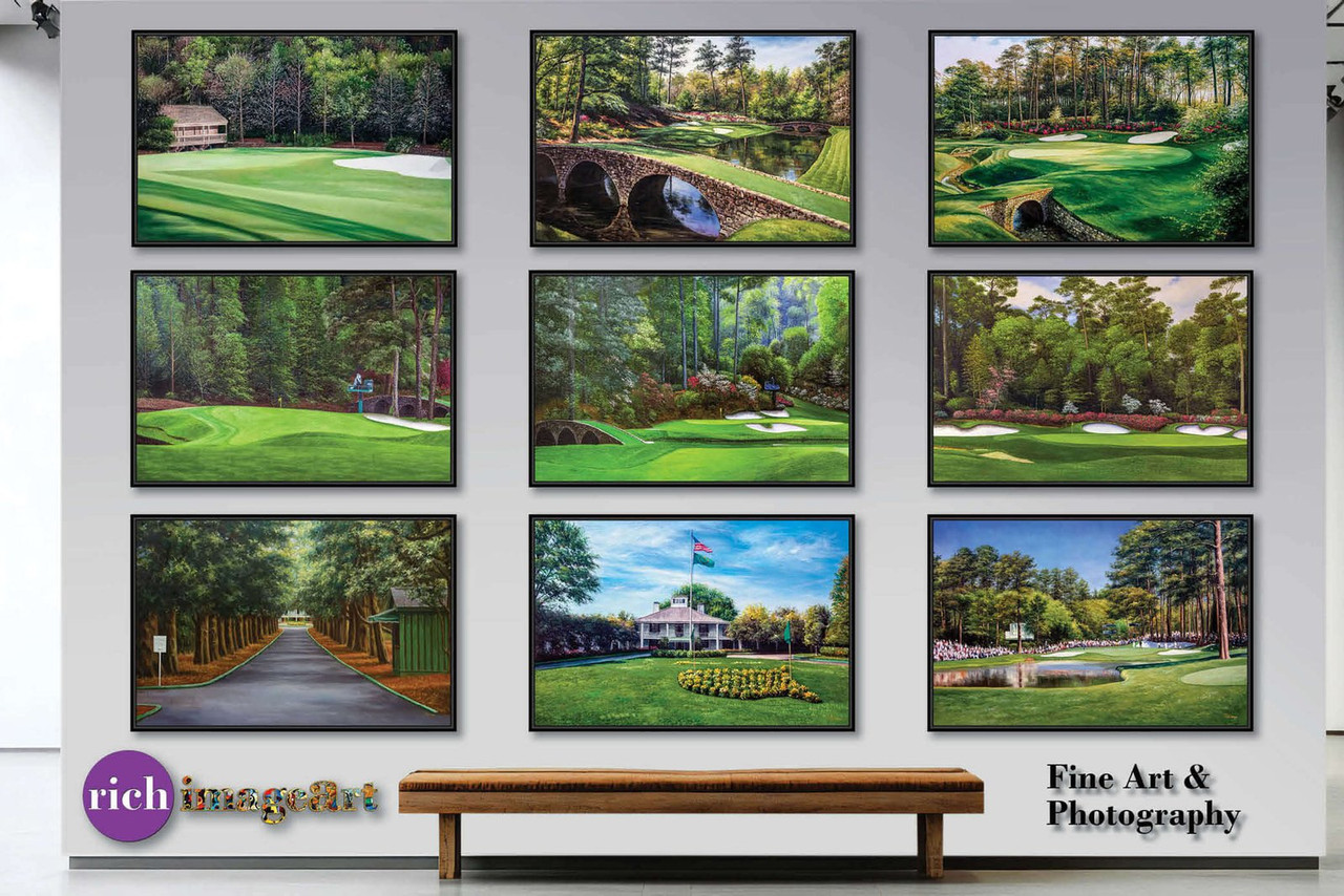 Augusta National Golf Club Hole 12 Golden Bell Masters Tournament golf  course oil painting art print 2550 8x10-40x60in