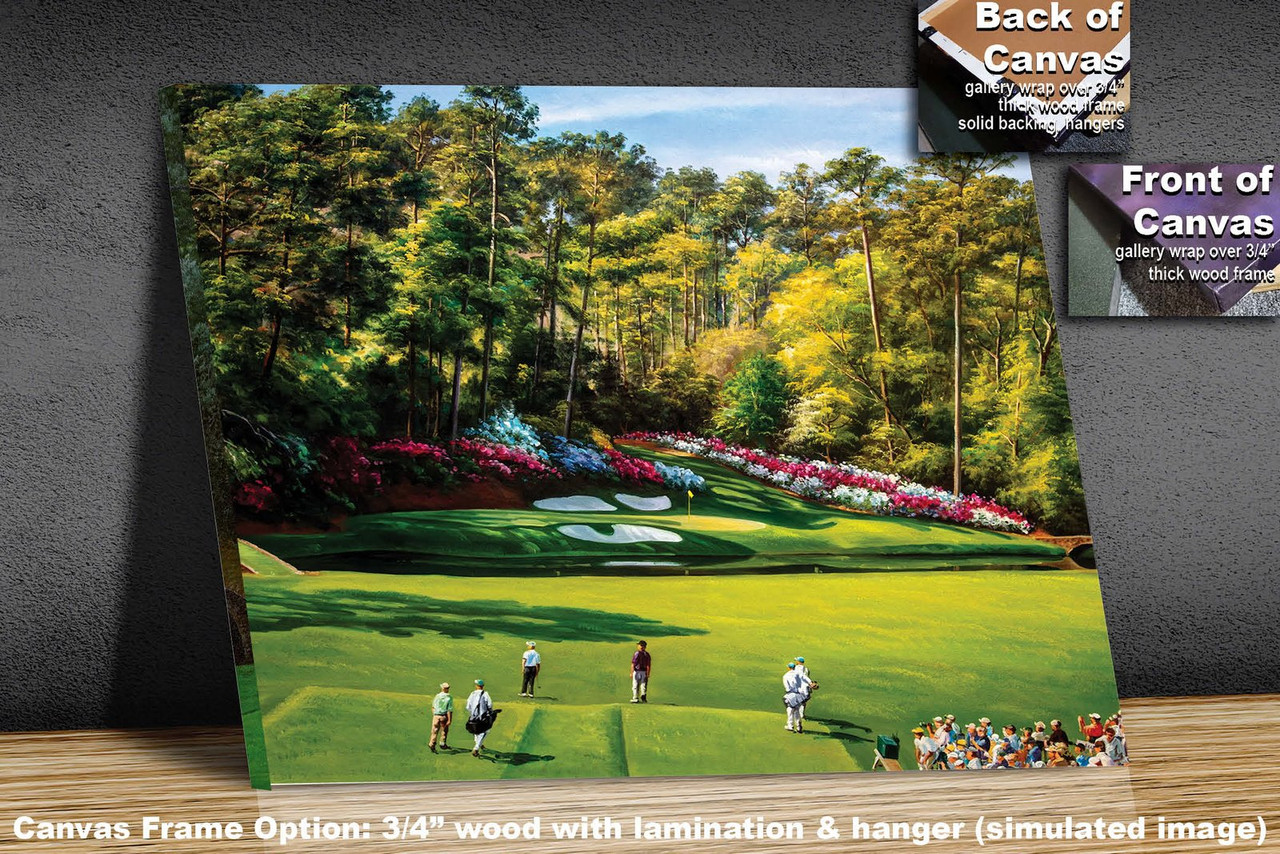 Augusta National Golf Club Hole 12 Golden Bell Masters Tournament golf  course oil painting art print 2570 8x10-40x60in