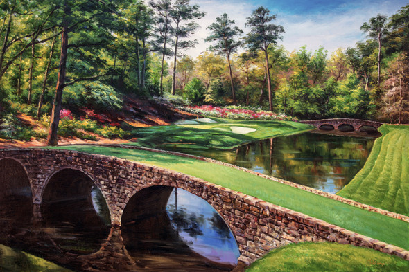 Augusta National Golf Club, Masters Tournament Hole 12 Golden Bell golf course oil painting 2580  Art Print main image