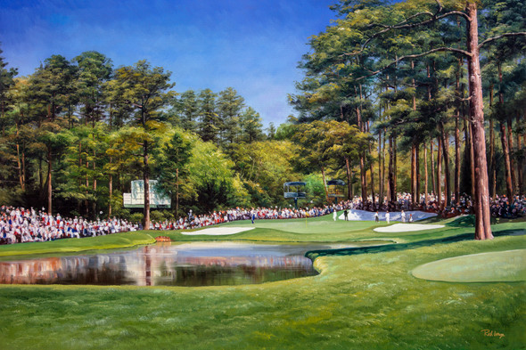 Augusta National Golf Club, Masters Tournament Hole 16 Redbud golf course oil painting 2550  Art Print main image